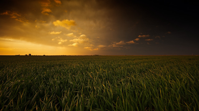 Stormy sunset field horizon mountain free wallpaper for desktop - medium preview image