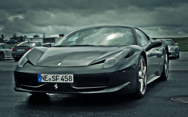 Black sports car parking lot #7 free wallpaper for desktop - medium preview image