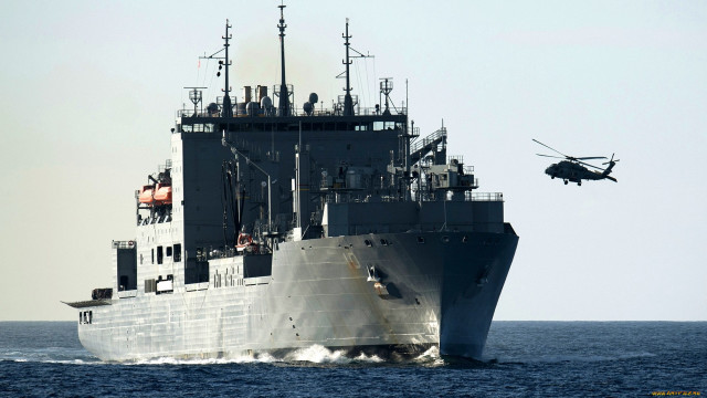 Helicopter ship ocean precisionism digital free wallpaper for desktop - medium preview image
