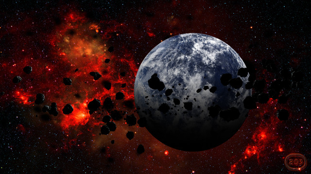 Space planet moon starry sky free wallpaper for desktop - medium preview image