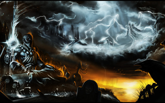 Storm lit gothic matte fire free wallpaper for desktop - medium preview image
