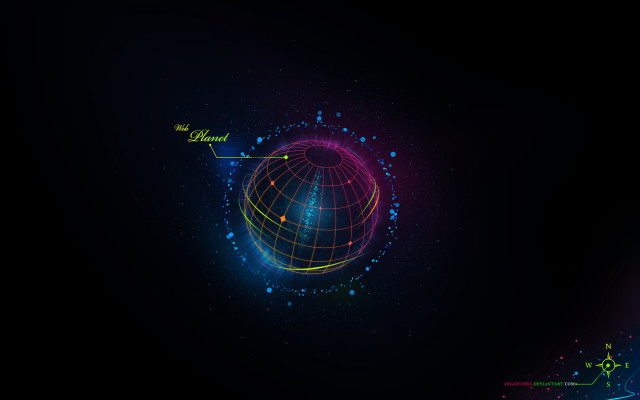 Globe stars green arrow holography free wallpaper for desktop - medium preview image