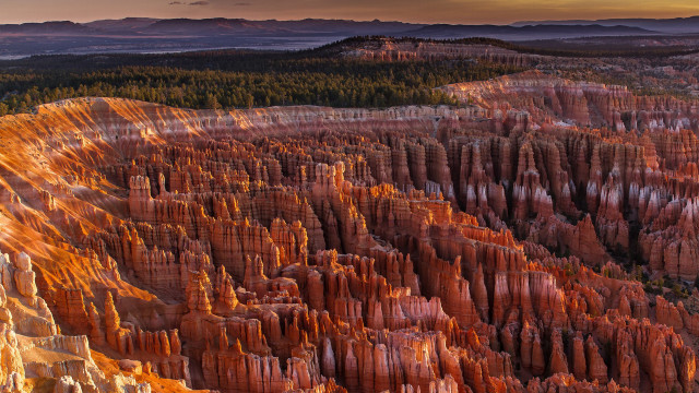 Canyon forest mountains sunset cityscape free wallpaper for desktop - medium preview image