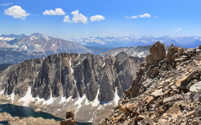 Mountain lake clouds rocks outdoor free wallpaper for desktop - medium preview image