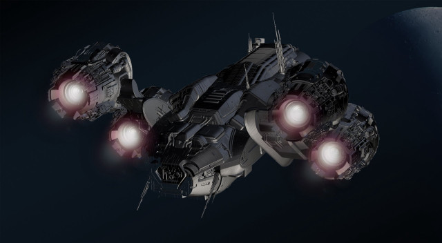 Space ship moon glow planet free wallpaper for desktop - medium preview image