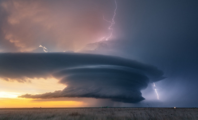 Cloud lightning field horizon lighthouse free wallpaper for desktop - medium preview image