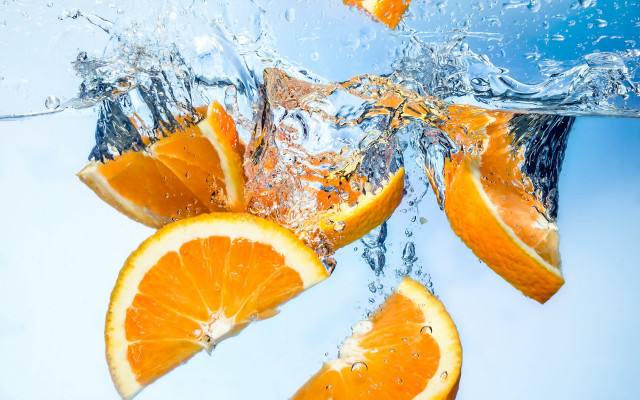 Orange drop water ice glass free wallpaper for desktop - medium preview image