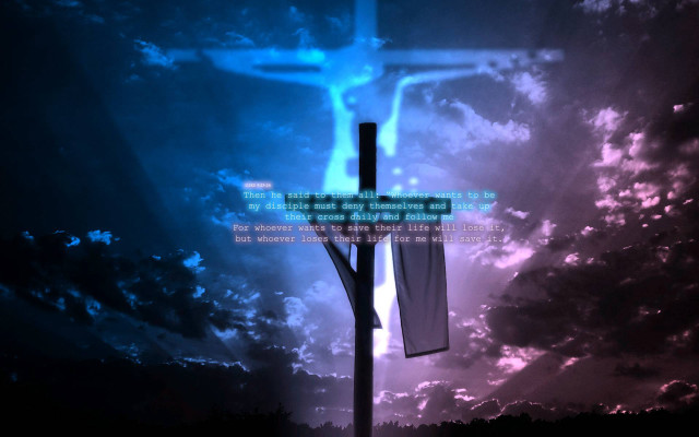 Cross banner clouds blue sky free wallpaper for desktop - medium preview image