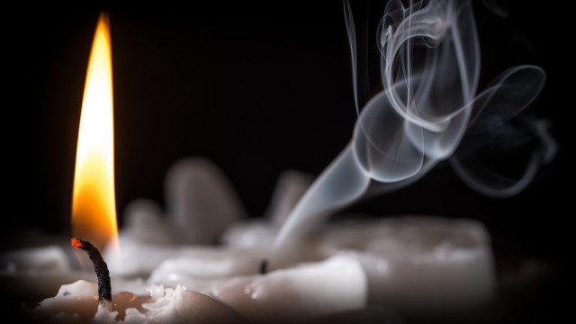 Candle smoke black background white free wallpaper for desktop - medium preview image