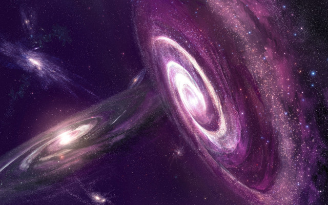 Purple black spiral stars space #2 free wallpaper for desktop - medium preview image