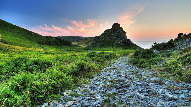 Dirt road green field mountain #5 free wallpaper for desktop - medium preview image