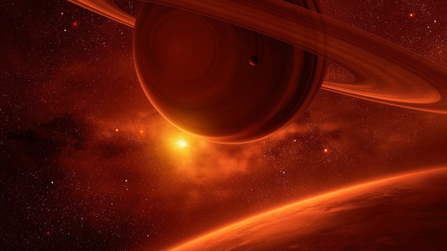 Red planet ring stars bright #2 free wallpaper for desktop - medium preview image