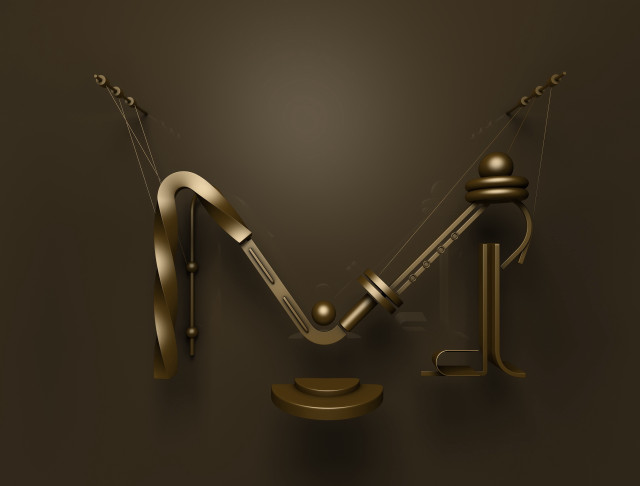 Mechanical pendulum sculture kinetic art free wallpaper for desktop - medium preview image