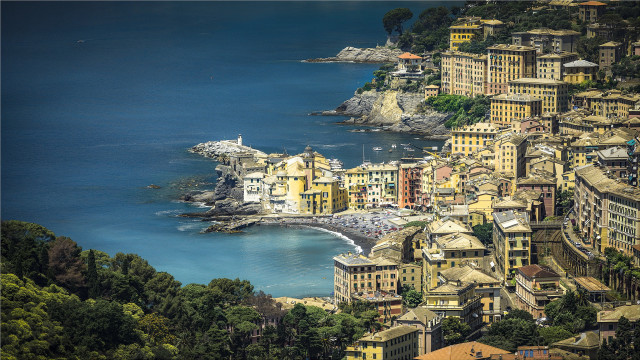 City water hillside mountain architecture free wallpaper for desktop - medium preview image