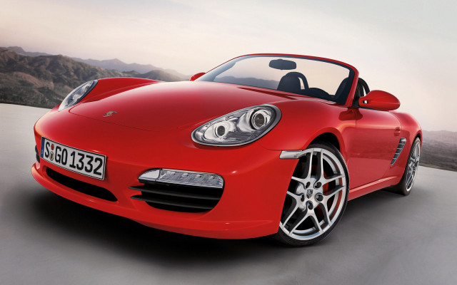 Red sports car mountain road #8 free wallpaper for desktop - medium preview image