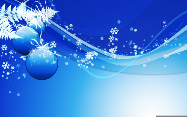 Blue christmas background snowflakes baubles #2 free wallpaper for desktop - medium preview image