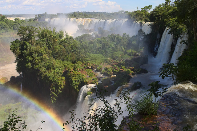 Rainbow waterfall jungle brazil ecological free wallpaper for desktop - medium preview image