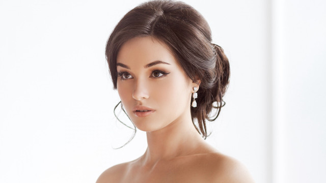 White dress earrings portrait marble free wallpaper for desktop - medium preview image