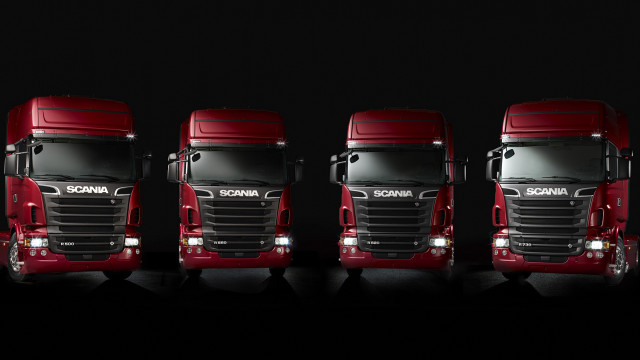Red semi trucks international 3d free wallpaper for desktop - medium preview image