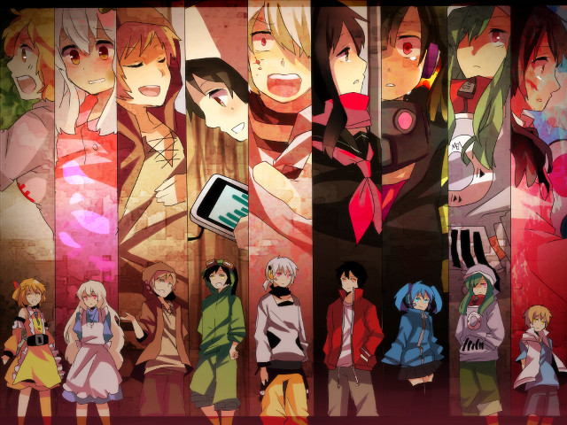 Anime characters wall phone cellphone free wallpaper for desktop - medium preview image