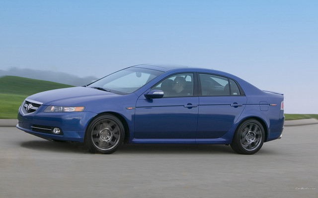 Blue car driving road green #2 free wallpaper for desktop - medium preview image