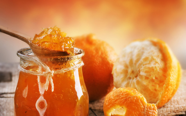 Orange jam spoon peeled orange free wallpaper for desktop - medium preview image