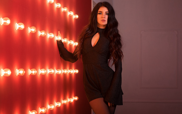 Elina karimova black dress red free wallpaper for desktop - medium preview image