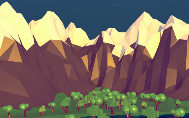 Mountain range trees blue sky #3 free wallpaper for desktop - medium preview image