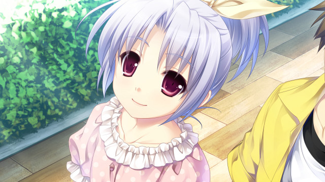 Anime couple characters wooden floor free wallpaper for desktop - medium preview image