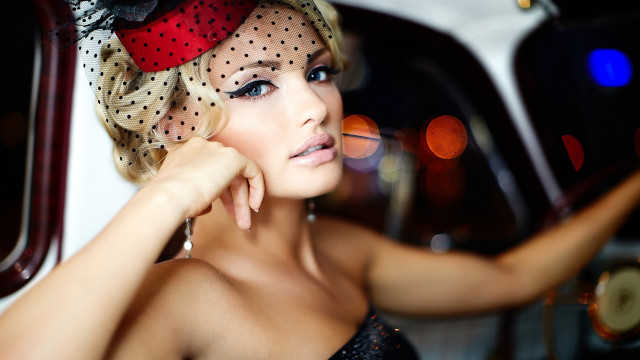 Woman veil bow car cigarette free wallpaper for desktop - medium preview image