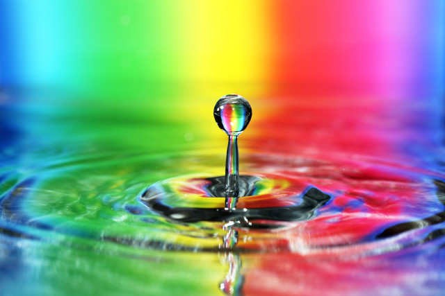Rainbow water drop colorful background free wallpaper for desktop - medium preview image