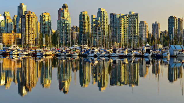 Harbor boats vancouver cityscape bridge free wallpaper for desktop - medium preview image
