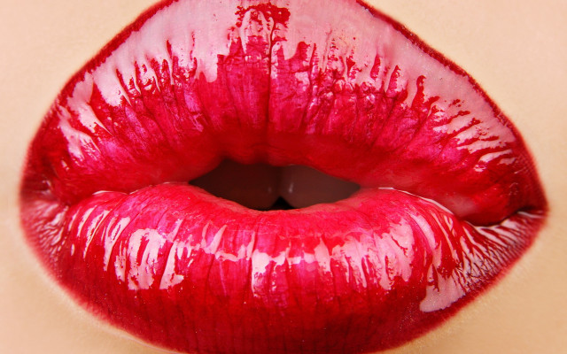 Red lip lipring popart airbrush free wallpaper for desktop - medium preview image