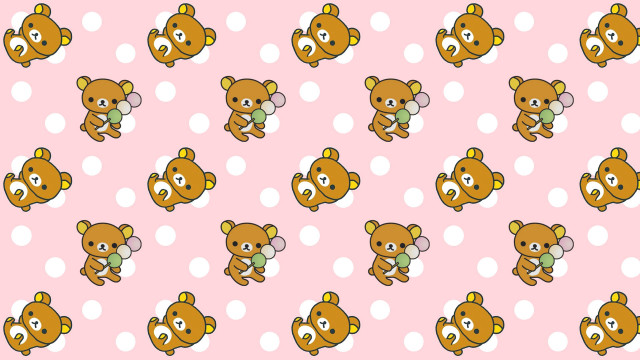 Teddy bears pink background polka free wallpaper for desktop - medium preview image