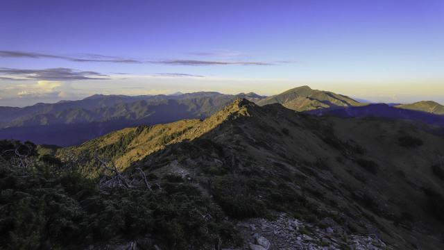 Mountain trees sky clouds horizon free wallpaper for desktop - medium preview image