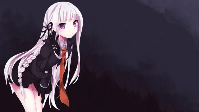 Long white hair girl red free wallpaper for desktop - medium preview image