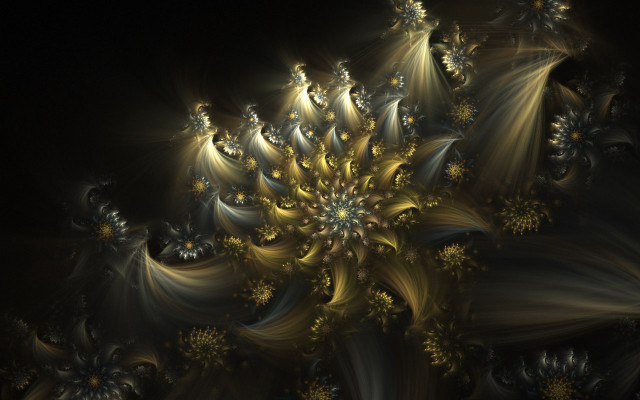 Gold silver flower fractals christmas free wallpaper for desktop - medium preview image