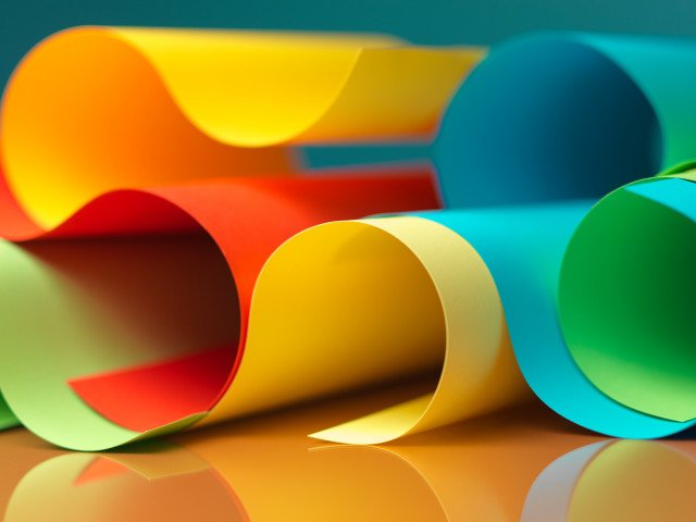Colorful tubes tabletop blue background free wallpaper for desktop - medium preview image
