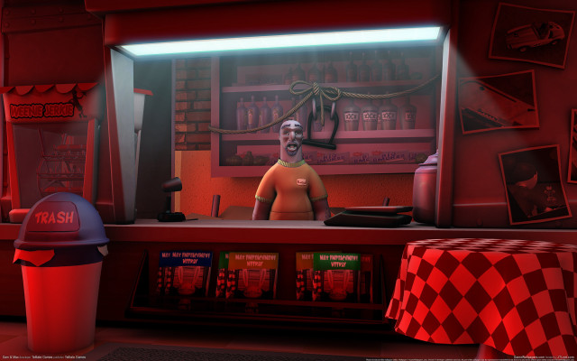 Red room man checkered counter free wallpaper for desktop - medium preview image