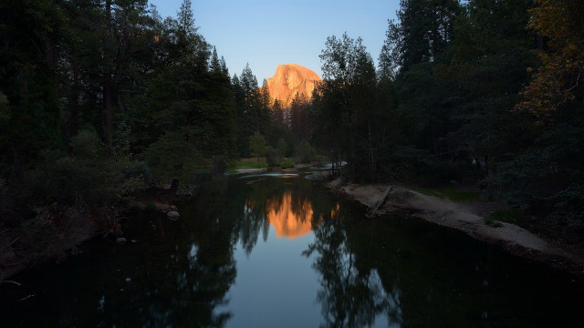 River mountain sunset reflection nature free wallpaper for desktop - medium preview image