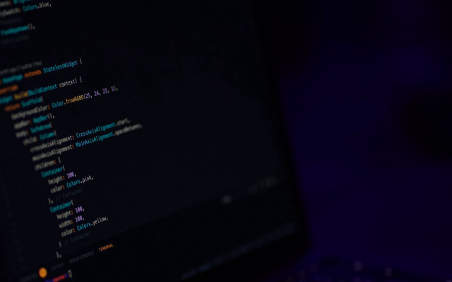 Computer screen dark background blurry free wallpaper for desktop - medium preview image