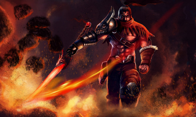 Armor sword demon fire sky #2 free wallpaper for desktop - medium preview image