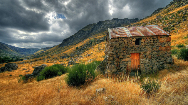 Small stone building field mountains #4 free wallpaper for desktop - medium preview image