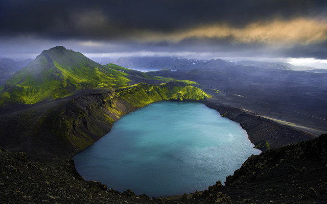 Blue lake mountains cloudy sky #6 free wallpaper for desktop - medium preview image