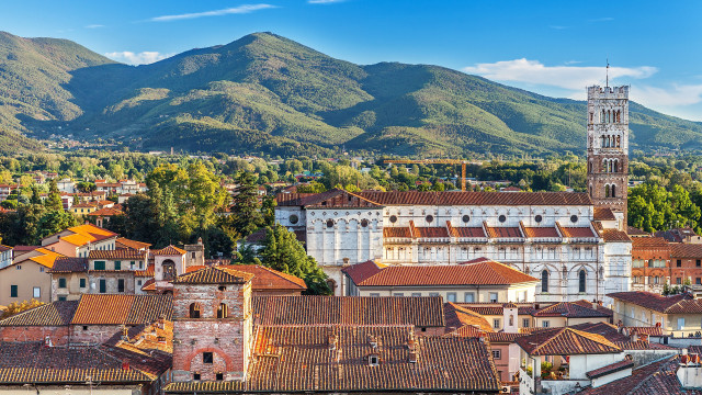 City tower mountains sky architecture free wallpaper for desktop - medium preview image