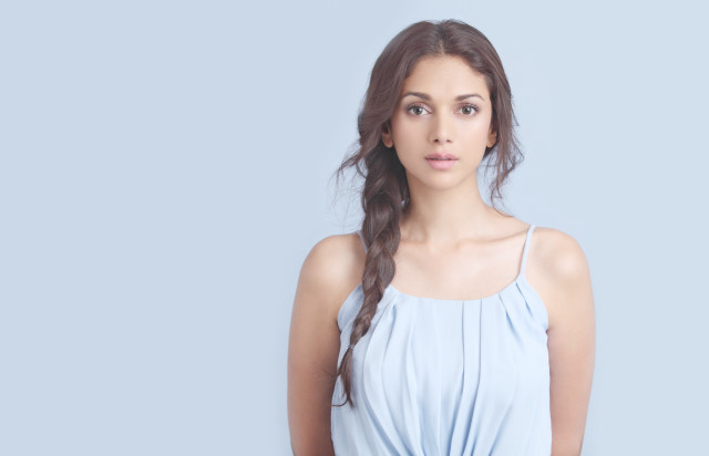 Elina karimova blue dress braid free wallpaper for desktop - medium preview image