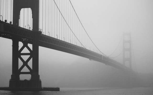 Bridge foggy water people longhair free wallpaper for desktop - medium preview image