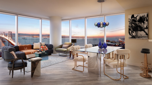 Living room ocean view table free wallpaper for desktop - medium preview image