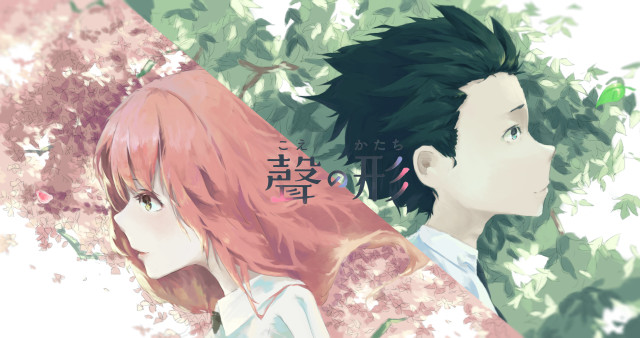 Anime couple tree leaves pink free wallpaper for desktop - medium preview image