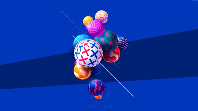 Balloons blue surface diagonal line #2 free wallpaper for desktop - medium preview image